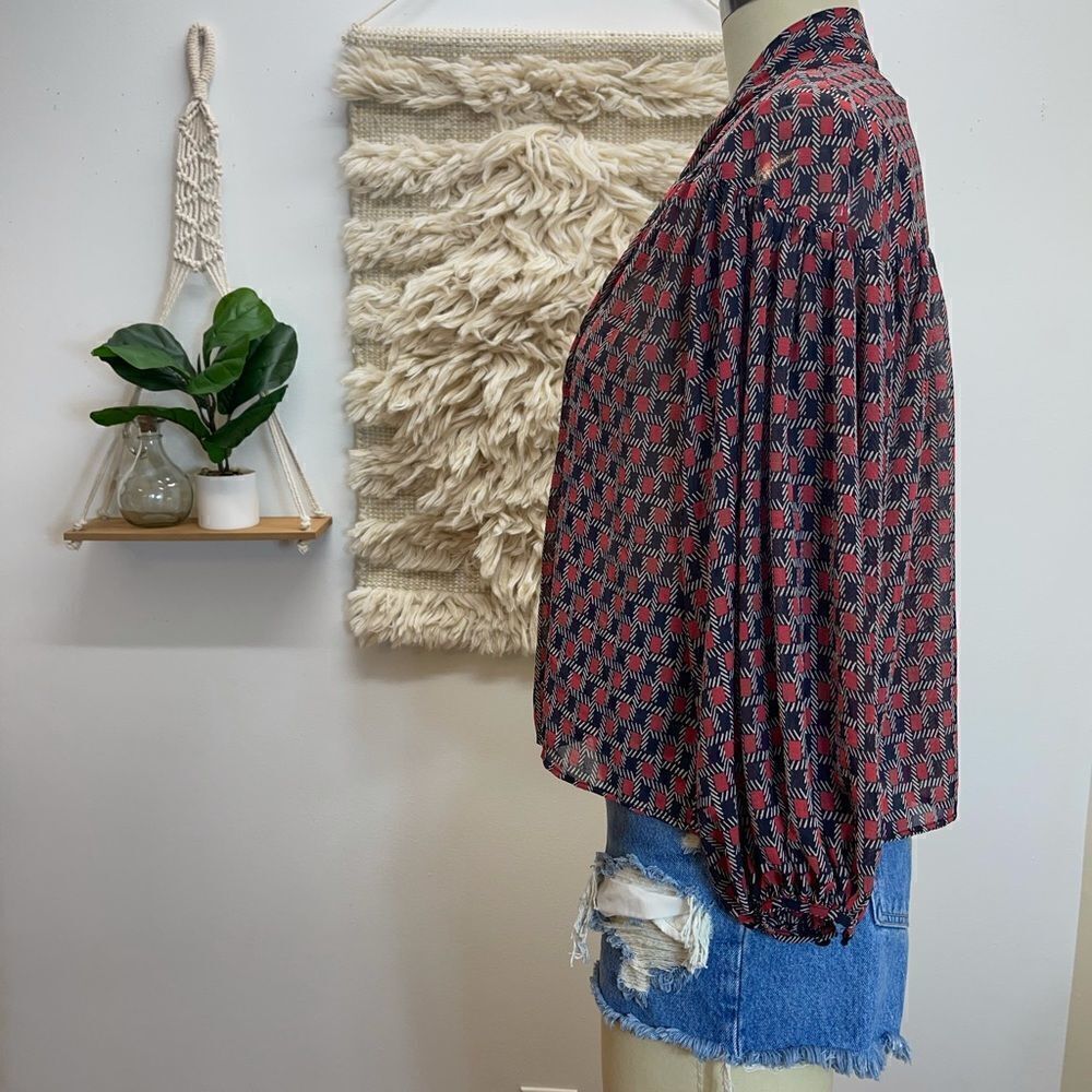 OU Chiffon L/S Sheer Top - Picture 7 of 13
